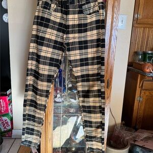 Amazon Men's Plaid Dress Pants - Black and Tan